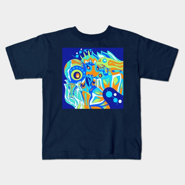 dogu mayan astronaut ecopop Kids T-Shirt by jorge_lebeau